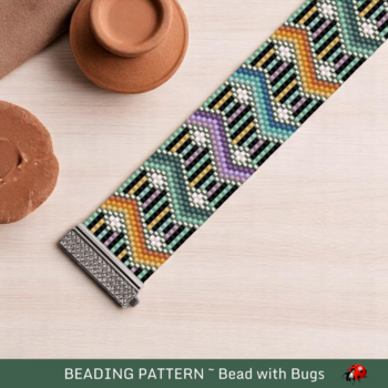 BOLD AND BOHO: A Peyote Stitch Beaded Bracelet Pattern by Bead with Bugs