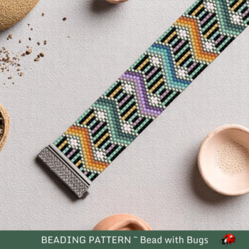 BOLD AND BOHO: A Peyote Stitch Beaded Bracelet Pattern by Bead with Bugs