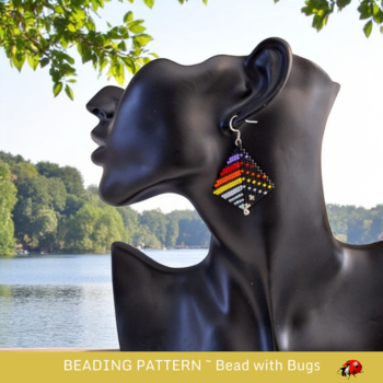 BRIGHT KITE: Peyote Stitch Kite Earring Pattern by Bead with Bugs