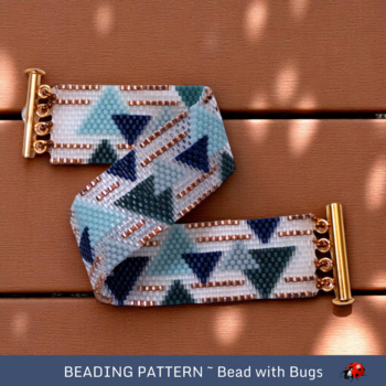 CALMING TRIANGLES: A Peyote Stitch Beaded Bracelet Pattern by Bead with Bugs