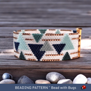 CALMING TRIANGLES: A Peyote Stitch Beaded Bracelet Pattern by Bead with Bugs