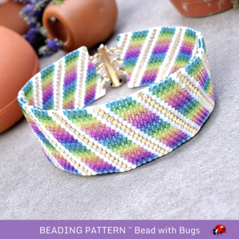 CANDY SHOP: A Peyote Stitch Beaded Bracelet Pattern by Bead with Bugs