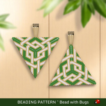 CELTIC KNOT: 3D Beaded Peyote Pendant Pattern by Bead with Bugs
