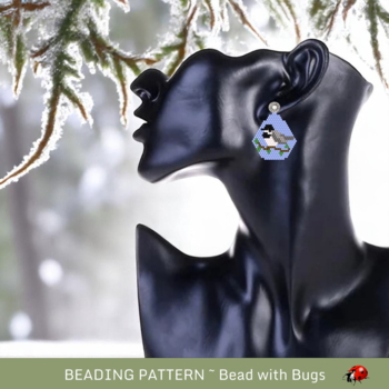 CHICKADEE :  Brick Stitch Beaded Earrings Pattern by Bead with Bugs