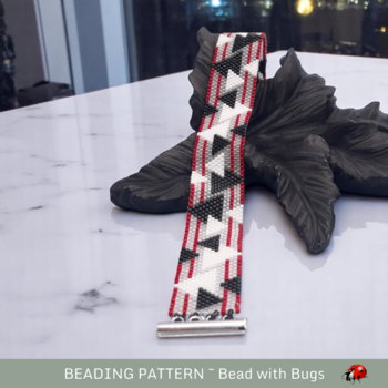 CLASSIC ANGLES:  A Peyote Stitch Beaded Bracelet Pattern by Bead with Bugs