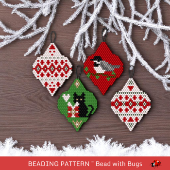 CLASSIC CHRISTMAS 2:  Beaded Brick Stitch Ornament Pattern by Bead with Bugs