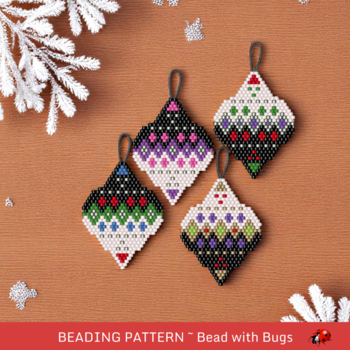 CLASSIC CHRISTMAS:  Beaded Brick Stitch Ornament Pattern by Bead with Bugs