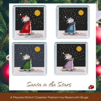 SANTA COLLECTION:  Beaded Coaster Pattern Set