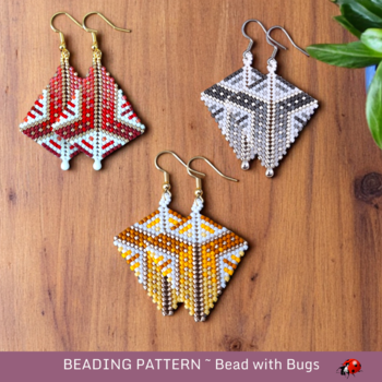 COLOUR FADE: Peyote Stitch Earring Pattern by Bead with Bugs