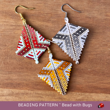 COLOUR FADE: Peyote Stitch Earring Pattern by Bead with Bugs