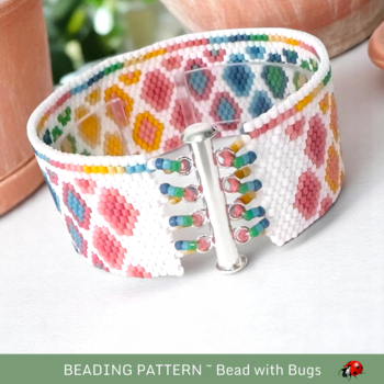 CONFETTI: A Peyote Stitch Beaded Bracelet Pattern by Bead with Bugs