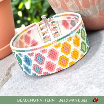 CONFETTI: A Peyote Stitch Beaded Bracelet Pattern by Bead with Bugs