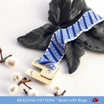 CORNFLOWER: A Peyote Stitch Beaded Bracelet Pattern by Bead with Bugs
