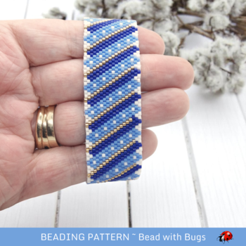 CORNFLOWER: A Peyote Stitch Beaded Bracelet Pattern by Bead with Bugs
