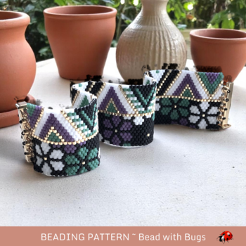 CRAZY ABSTRACT:  A Peyote Stitch Beaded Bracelet Pattern by Bead with Bugs