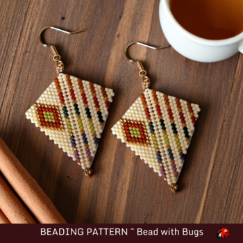 CROWNING GLORY: Peyote Stitch Earring Pattern by Bead with Bugs