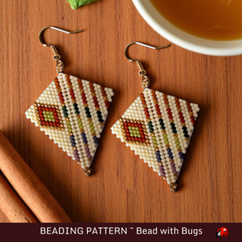 CROWNING GLORY: Peyote Stitch Earring Pattern by Bead with Bugs