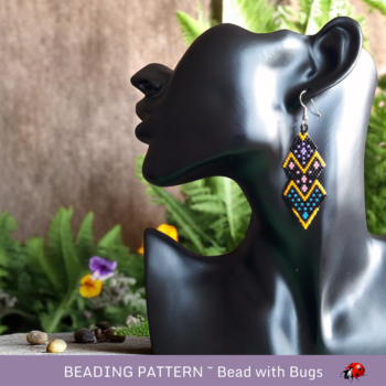 DAY DREAMS:  Brick Stitch Beaded Earrings Pattern by Bead with Bugs