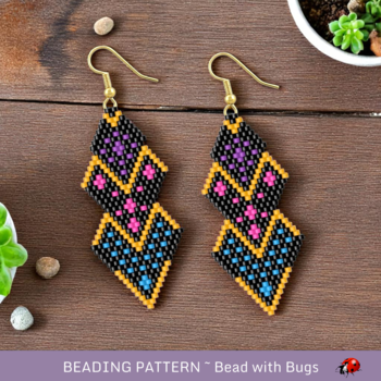 DAY DREAMS:  Brick Stitch Beaded Earrings Pattern by Bead with Bugs