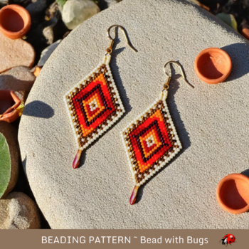DESERT SUN:  Brick Stitch Beaded Earrings Pattern by Bead with Bugs