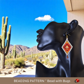 DESERT SUN:  Brick Stitch Beaded Earrings Pattern by Bead with Bugs
