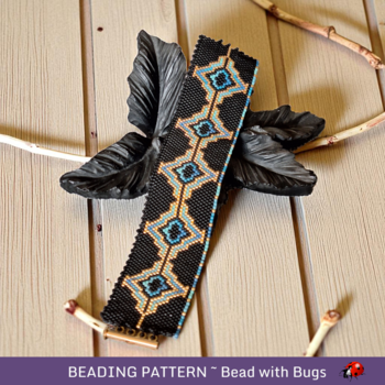 Peyote Stitch WIDE Beaded Bracelet Pattern by Bead with Bugs, Drama Queen, PDF