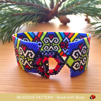 ELATION:  A Peyote Stitch Beaded Bracelet Pattern by Bead with Bugs