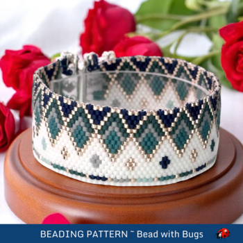 ENTER THE CALM: A Peyote Stitch Beaded Bracelet Pattern by Bead with Bugs