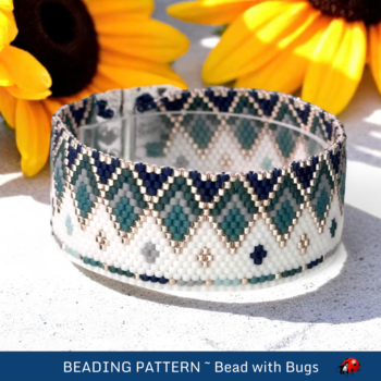 ENTER THE CALM: A Peyote Stitch Beaded Bracelet Pattern by Bead with Bugs