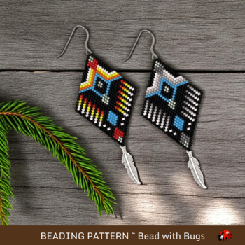 EVENING STAR:  Brick Stitch Beaded Earrings Pattern by Bead with Bugs