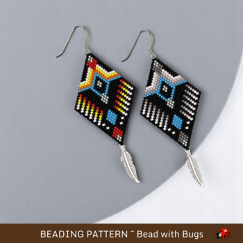 EVENING STAR:  Brick Stitch Beaded Earrings Pattern by Bead with Bugs