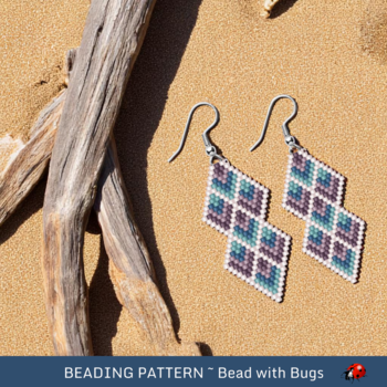 FEATHERS:  Brick Stitch Beaded Earrings Pattern by Bead with Bugs
