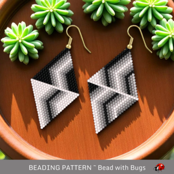 FELICITY & SISTER:  Brick Stitch Beaded Earrings Pattern by Bead with Bugs