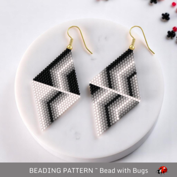 FELICITY & SISTER:  Brick Stitch Beaded Earrings Pattern by Bead with Bugs