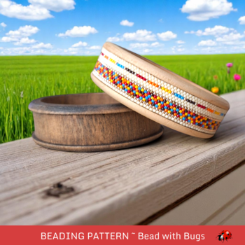 FIRE AND ICE: A Peyote Stitch Beaded Bangle Band Pattern by Bead with Bugs