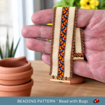 FIRE AND ICE 1  A Peyote Stitch Beaded Bracelet Pattern by Bead with Bugs