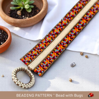 FIRE AND ICE 2:  A Peyote Stitch Beaded Bracelet Pattern by Bead with Bugs