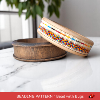 FIRE AND ICE: A Peyote Stitch Beaded Bangle Band Pattern by Bead with Bugs