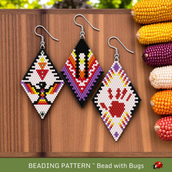 FIRST NATIONS SERIES:  Brick Stitch Beaded Earrings Pattern by Bead with Bugs