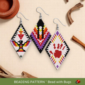 FIRST NATIONS SERIES:  Brick Stitch Beaded Earrings Pattern by Bead with Bugs
