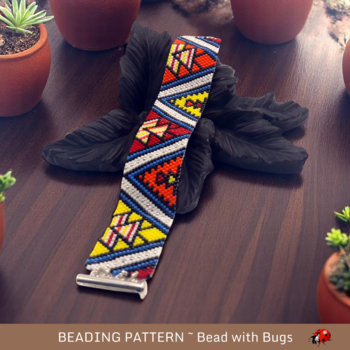 FLAT EARTH:  A Peyote Stitch Beaded Bracelet Pattern by Bead with Bugs