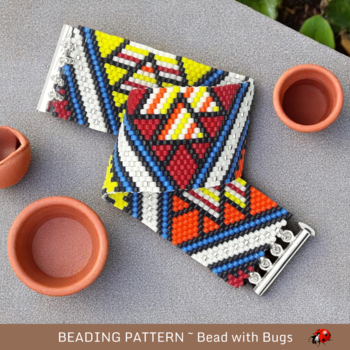 FLAT EARTH:  A Peyote Stitch Beaded Bracelet Pattern by Bead with Bugs