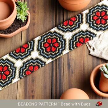 FLORAL SONG:  A Peyote Stitch Beaded Bracelet Pattern by Bead with Bugs