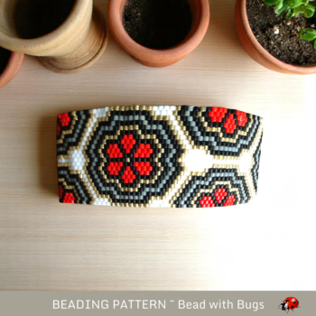 FLORAL SONG:  A Peyote Stitch Beaded Bracelet Pattern by Bead with Bugs