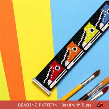 FUN LITTLE SNEAKERS: A Peyote Stitch Beaded Bracelet Pattern by Bead with Bugs