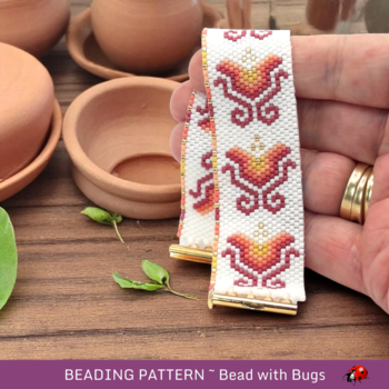 GARDEN PARTY:  A Peyote Stitch Beaded Bracelet Pattern by Bead with Bugs