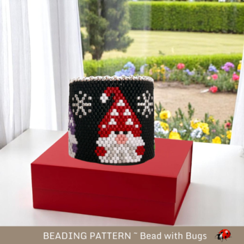 GNOMES: Peyote Stitch Beaded Tea Light Cover Pattern by Bead with Bugs