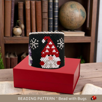 GNOMES: Peyote Stitch Beaded Tea Light Cover Pattern by Bead with Bugs