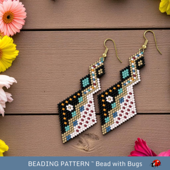 GOLDEN MILE:  Brick Stitch Beaded Earrings Pattern by Bead with Bugs