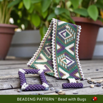 GRAPE VINES: A Peyote Stitch Beaded Bracelet Pattern by Bead with Bugs